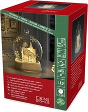Beleuchtete Glaskugel Kirche Haus Dekoration LED mit Timer  Konstsmide 3395-000