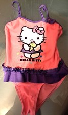 Hello Kitty ! 1x Mädchen Badeanzug -  Gr. 122 / 6 - 7 Jahre - rosa lila