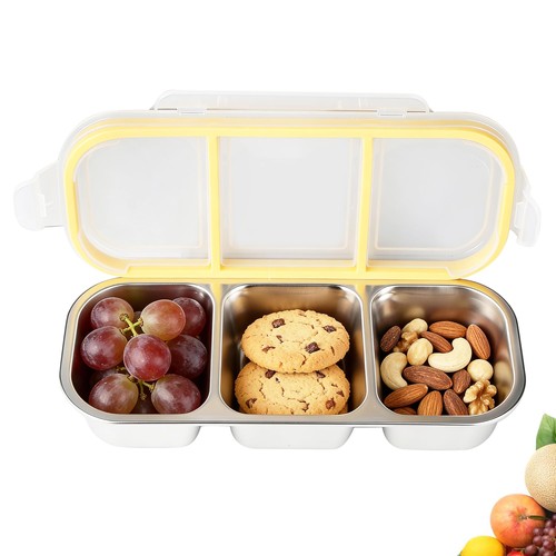 Snackbox edelstahl fächer - edelstahl, 3