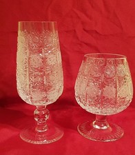 Bohemia Kristall, Bierglas und Cognacschwenker mit Schliff