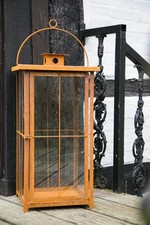 RIESIGE stabile Laterne H: 120cm B: 50cm Rost Metalllaterne Stalllaterne