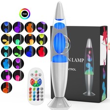 Nachttischlampe mit 17 Farbwechseln, 16“ Lavalampe mit Fernbedienung, Retro L...