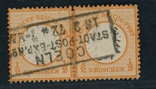 Deutsches Reich Michel Nummer 18 waagerechtes Paar gestempelt