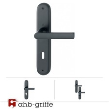 HOPPE Türgriff Hamburg Langschild schwarz F9714M Türdrücker 1700/273P BB PZ WC