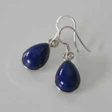 Silber-Ohrhänger - Lapis - "Tropfen" - S1 Silber 925 Sterlingsilber blau