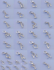 Echt 925 Sterling Silber Buchstabe A bis Z Einhänger Charms rhodiniert Anhänger