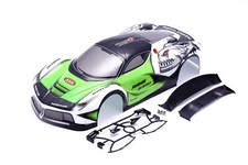 RC CAR KAROSSERIE 1:10 "EXO GT" IN GRÜN FÜR TAMIYA TT01/TT02 & CARTEN # JLR02