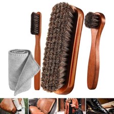 3x Schuhputzbürste Rosshaar