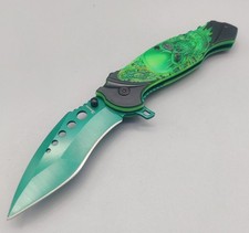 Albainox Messer  Green Skull