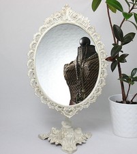 Standspiegel Weiss Metall