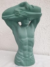 Vintage Skulptur- männlichen Körper- Keramik- grün Maße 29x18x12 cm