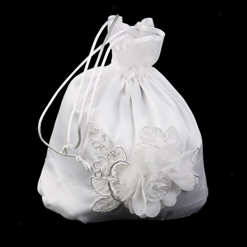 Weiße satin braut tasche - satin,