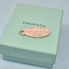 Tiffany & Co. Return To Oval Dog Tag Anhänger Silber Charm für Armband Halskette