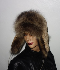 Waschbär Pelz Mütze