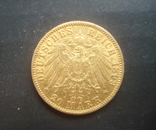 DEUTSCHES REICH KAISERREICH 20 MARK 1893 J, GOLD "FREIE UND HANSESTADT HAMBURG"