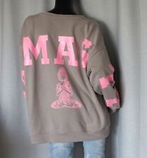 Oversize Sweater Sweat Shirt Namaste Nude Taupe Rosa Yoga 38,40,42,44 Neu
