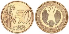 BRD 50 Cent Fehlprägung mit 1 € Rückseite 2002 G Adler statt Brandenb.Tor 115809