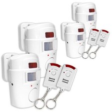 4 x Alarmanlage 4 x Fernbedienung 105 dB Alarm NEU Haus Hausanlage Garage Garten