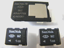 2 x 1GB Memory Stick Micro M2 Card ( 2 x 1 GB MS Micro M2 ) + Adapter SanDisk