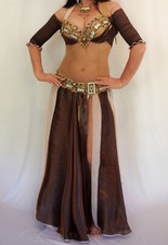 Profi Bauchtanzkostüm Braun