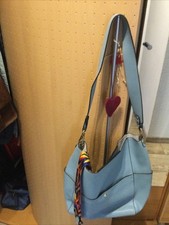 Ledertasche Hellblau, Groß,