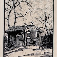 Winter Schnee Holzhaus Karl