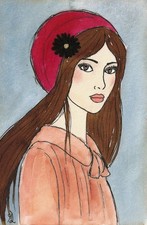 PORTRAIT Frau Mädchen Tusche