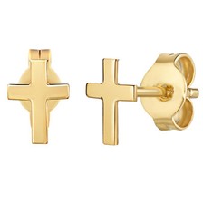 Kreuz Ohrstecker Gold 585 für