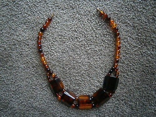 Alte bernsteinkette mit - ,