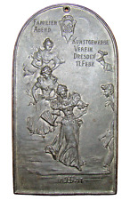 Plakette Reliefbild 1897 FAMILIEN ABEND KUNSTGEWERBE VEREIN DRESDEN