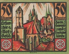 50 PFENNIG 1921 Stadt ERFURT Saxony DEUTSCHLAND Notgeld Banknote #PH866.D