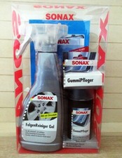 SONAX Set 3-teilig / FelgenReiniger Gel + GummiPfleger + KlarSichtMicrofaserTuch