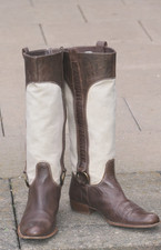 Damen Leder-Reiterstiefel Gr. 40 (38) – Made in Italy – Cowboy/Biker Style JFK?