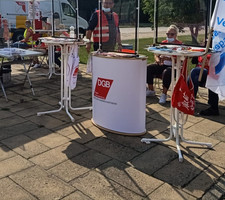 mobile Theke / Counter silber