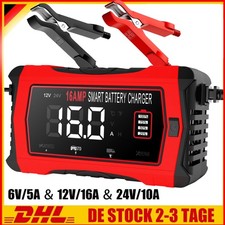 16A Intelligentes Batterieladegerät 12V 24V KFZ Batterie Ladegerät PKW Akku AGM