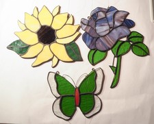 3 Tiffany Glasfensterbilder