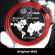 Kanada $ 10-Sammlermünze 1973 „Weltkarte/Map of the World“ [Silber 925, PP)