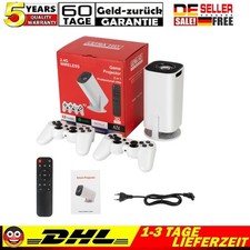 Tragbarer Gaming-Projektor mit 2 kabellosen Controllern 10000 Spiele Heimkino DE