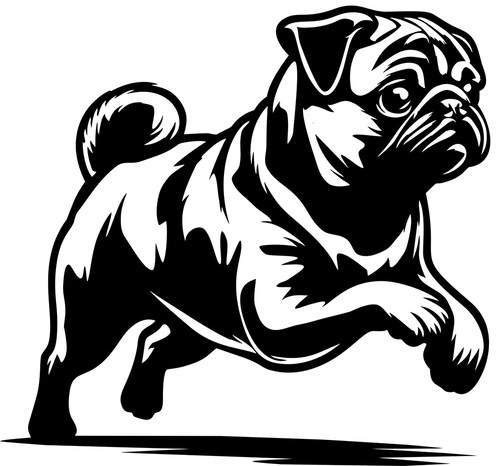 Mops aufkleber - mops,