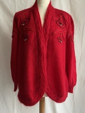 Cardigan Blumen Rot