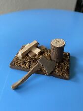 Hackklotz, Brunnen ,Feuerstelle und Brücke für  Weihnachtskrippe