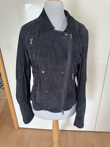 Dunkelblaue lederjacke von - lederjacke,