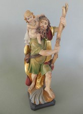 Heiliger Christopherus Holz bemalt 31 cm hoch Holzfigur Verarbeitung Bemalung