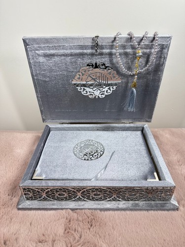 Handmade luxurious grey quran - handmade,
