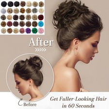 Dick Wie Echthaar Lockig Messy Dutt Haarverlängerung Haargummi Wavy Bun Haarteil