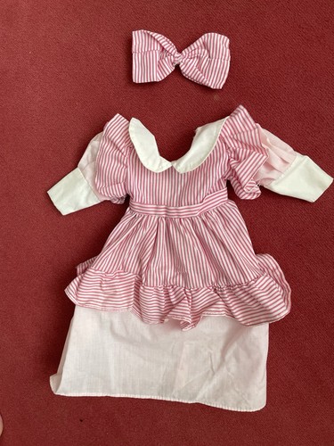 Puppen kleid rosa gestreift - rosa,
