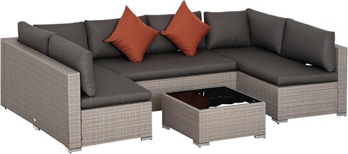 Rattan ecksofa garnitur - rattan,