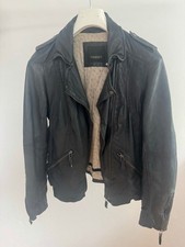 Lederjacke von Oakwood - grau / blau - Guter Zustand 