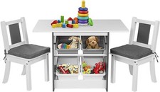 ONVAYA® Kindertisch-Set mit Stühlen | Kindersitzgruppe + Stauraum | Kindermöbel