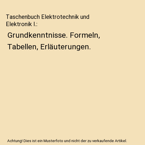 Taschenbuch elektrotechnik und - elektrotechnik,